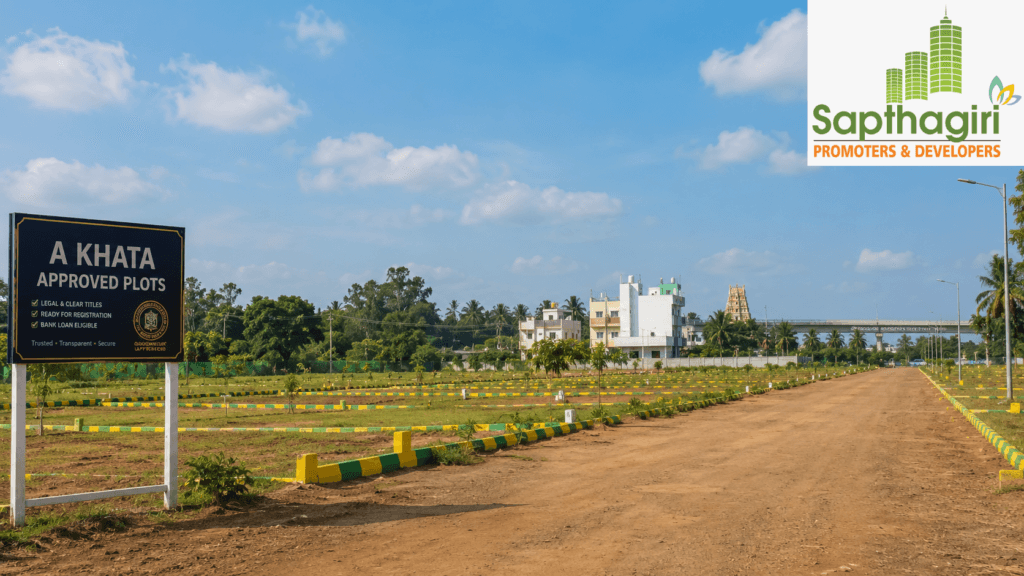 A Khata approved residential plots in Nelamangla Bengaluru with clear road layout and boundary stones