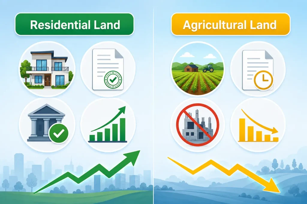 Difference Between Residential and Agricultural Land comparison guide