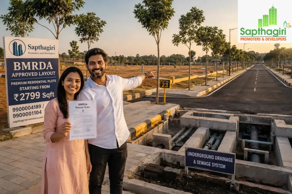How to verify land ownership for BMRDA approved plots by Sapthagiri Promoters